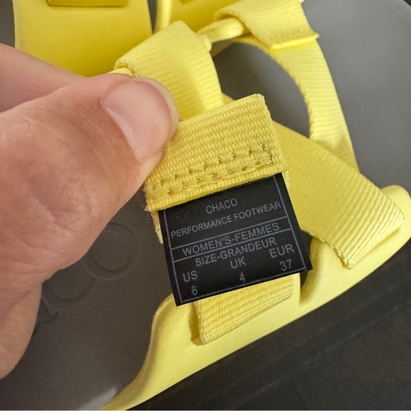 Chaco Chillos Slide Sandals Limelight Yellow Gray Comfort Outdoor Women’s 6 - Picture 6 of 7